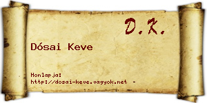 Dósai Keve névjegykártya